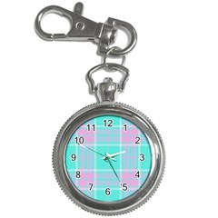 Blue And Pink Pastel Plaid Key Chain Watches by allthingseveryone