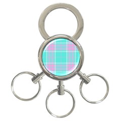 Blue And Pink Pastel Plaid 3-ring Key Chains by allthingseveryone