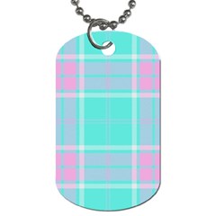 Blue And Pink Pastel Plaid Dog Tag (one Side) by allthingseveryone