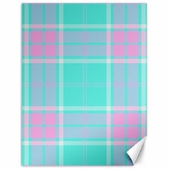 Blue And Pink Pastel Plaid Canvas 12  X 16   by allthingseveryone