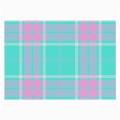 Blue And Pink Pastel Plaid Large Glasses Cloth by allthingseveryone