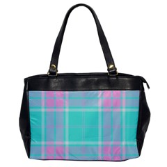 Blue And Pink Pastel Plaid Office Handbags by allthingseveryone