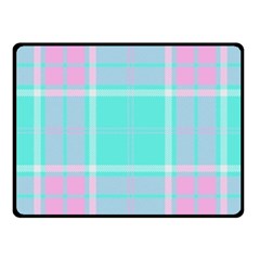 Blue And Pink Pastel Plaid Fleece Blanket (small) by allthingseveryone