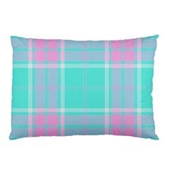 Blue And Pink Pastel Plaid Pillow Case (two Sides) by allthingseveryone