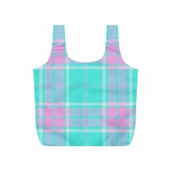 Blue And Pink Pastel Plaid Full Print Recycle Bags (s)  by allthingseveryone