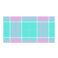 Blue And Pink Pastel Plaid Satin Wrap by allthingseveryone