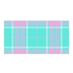 Blue And Pink Pastel Plaid Satin Wrap Front