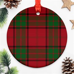 Red And Green Tartan Plaid Ornament (round) by allthingseveryone