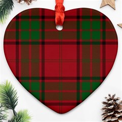 Red And Green Tartan Plaid Ornament (heart) by allthingseveryone