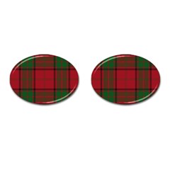 Red And Green Tartan Plaid Cufflinks (oval) by allthingseveryone