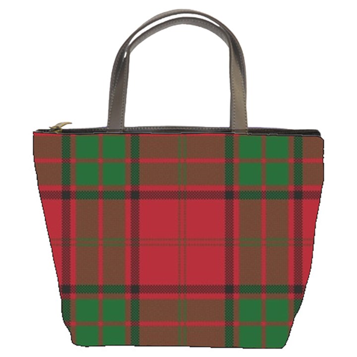 Red And Green Tartan Plaid Bucket Bags