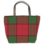 Red And Green Tartan Plaid Bucket Bags Back