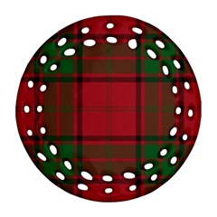 Red And Green Tartan Plaid Round Filigree Ornament (two Sides) by allthingseveryone