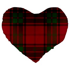 Red And Green Tartan Plaid Large 19  Premium Heart Shape Cushions by allthingseveryone