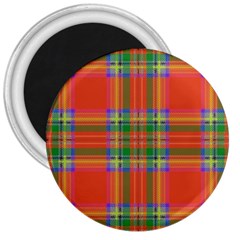 Orange And Green Plaid 3  Magnets by allthingseveryone