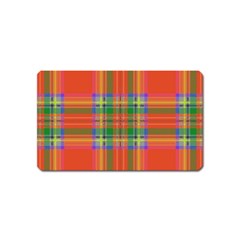 Orange And Green Plaid Magnet (name Card) by allthingseveryone