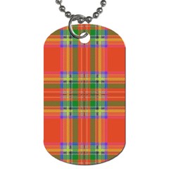 Orange And Green Plaid Dog Tag (two Sides) by allthingseveryone