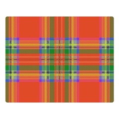 Orange And Green Plaid Double Sided Flano Blanket (large)  by allthingseveryone