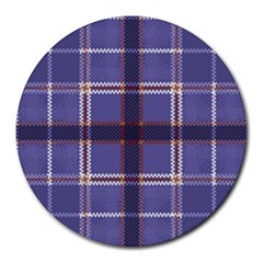 Purple Heather Plaid Round Mousepads by allthingseveryone