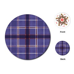 Purple Heather Plaid Playing Cards (round)  by allthingseveryone