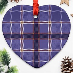 Purple Heather Plaid Heart Ornament (two Sides) by allthingseveryone