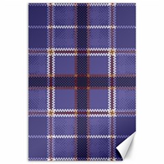 Purple Heather Plaid Canvas 12  X 18   by allthingseveryone