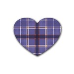 Purple Heather Plaid Heart Coaster (4 pack)  Front