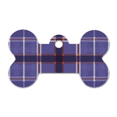 Purple Heather Plaid Dog Tag Bone (two Sides) by allthingseveryone