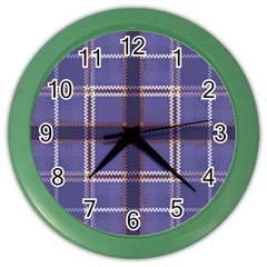 Purple Heather Plaid Color Wall Clocks by allthingseveryone