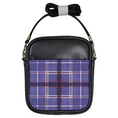 Purple Heather Plaid Girls Sling Bags by allthingseveryone