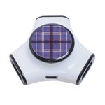 Purple Heather Plaid 3-Port USB Hub Front