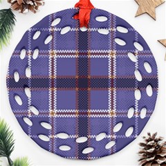 Purple Heather Plaid Ornament (round Filigree) by allthingseveryone