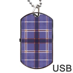 Purple Heather Plaid Dog Tag Usb Flash (two Sides) by allthingseveryone