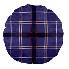 Purple Heather Plaid Large 18  Premium Round Cushions by allthingseveryone