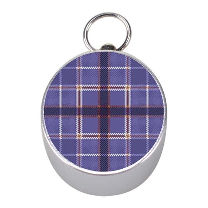 Purple Heather Plaid Mini Silver Compasses