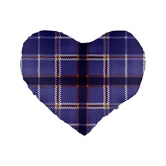 Purple Heather Plaid Standard 16  Premium Flano Heart Shape Cushions by allthingseveryone