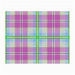 Pink And Blue Plaid Small Glasses Cloth (2-Side) Front