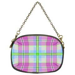 Pink And Blue Plaid Chain Purses (two Sides)  by allthingseveryone