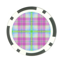 Pink And Blue Plaid Poker Chip Card Guard (10 Pack) by allthingseveryone