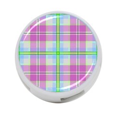 Pink And Blue Plaid 4-port Usb Hub (two Sides)  by allthingseveryone