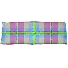 Pink And Blue Plaid Body Pillow Case Dakimakura (two Sides) by allthingseveryone