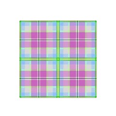 Pink And Blue Plaid Satin Bandana Scarf by allthingseveryone