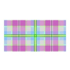 Pink And Blue Plaid Satin Wrap by allthingseveryone