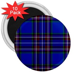 Bright Blue Plaid 3  Magnets (10 Pack)  by allthingseveryone