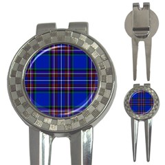 Bright Blue Plaid 3-in-1 Golf Divots by allthingseveryone