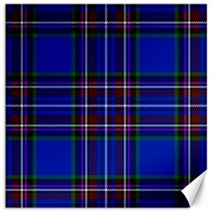 Bright Blue Plaid Canvas 16  X 16   by allthingseveryone