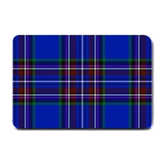 Bright Blue Plaid Small Doormat  by allthingseveryone