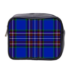 Bright Blue Plaid Mini Toiletries Bag 2-side by allthingseveryone