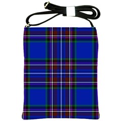 Bright Blue Plaid Shoulder Sling Bags by allthingseveryone