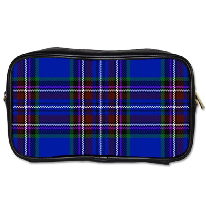 Bright Blue Plaid Toiletries Bags